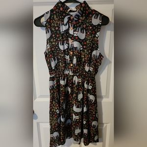 Vintage style dress with Sloth print